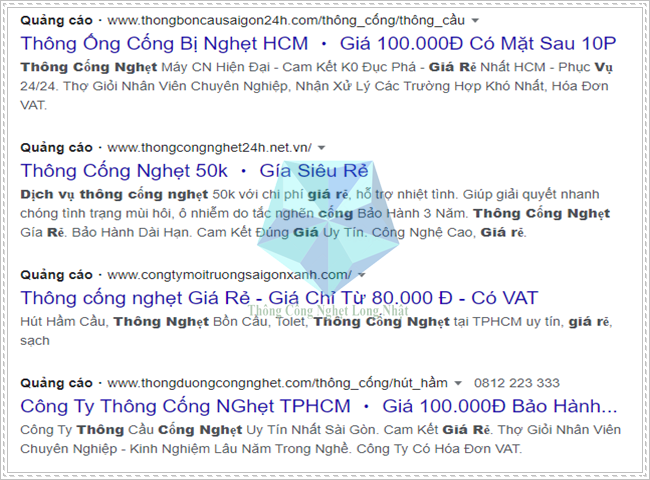 C&ocirc;ng ty th&ocirc;ng cống nghẹt quận g&ograve; vấp Long Nhật